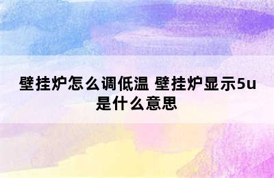 壁挂炉怎么调低温 壁挂炉显示5u是什么意思